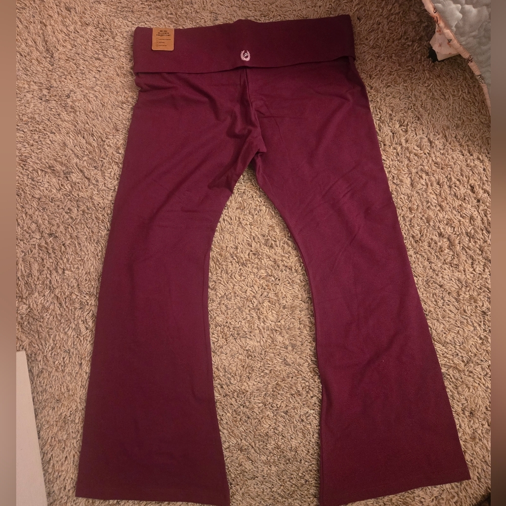 Burgundy PINK Flare Leggings